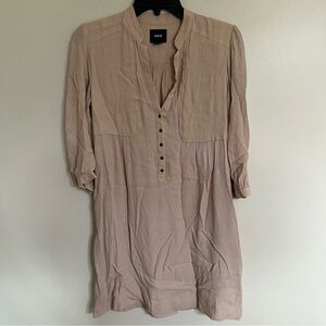Women’s Maeve Anthropologie Pink Dress Gathered Waist Button Front Size 4